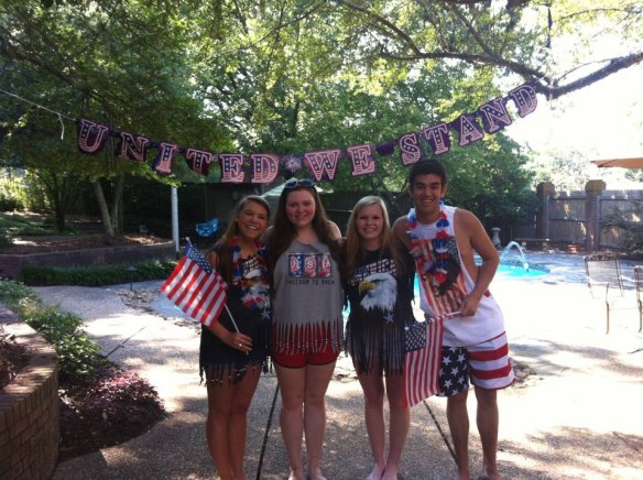 Some of my best friends and me at my annual America themed party back in Little Rock.